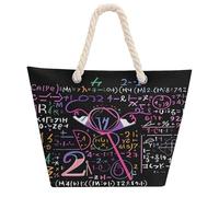 RLDOBOFE Math Formula Tote Bag,Oxford Fabric Bag Large Market Bag,Equipped with Cotton Rope Straps Reusable Tote Bag for Beach Gym Shopping Travel