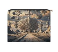RLDOBOFE Mayan Calendar End of The World Makeup Bag Equipped with Sturdy Zipper Makeup Pouch Polyester Fabric,Storage Bag for Travel Toiletries Cosmetics Cables Pens Office Supplies