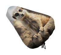 RLDOBOFE Meerkat Animal Waterproof Bike Seat Cover with Drawstring | Dustproof & UV-Resistant Bicycle Saddle Cover, Outdoor Washable Seat Cushion Protector, Universal Fit for Mountain, City Bike