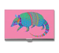 RLDOBOFE Mental Colorful Animals Name Card Holder Slim Business Pocket Card Case Buckle Style Shut Portable Professional Purse Name Cards Organizer Gift for Men Women Workers