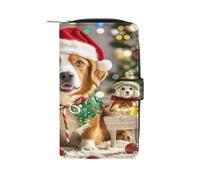 RLDOBOFE Merry Christmas Dog PU Leather Long Wallet Travel Wallets