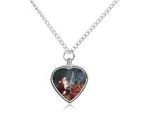 RLDOBOFE Merry Christmas Santa's Gift Pet Cremation Necklaces for Ashes Personalized Pet Ashes Jewelry Heart Shaped Urn Pendant Custom Memorial Funeral Keepsake for Loss Dogs Cats