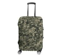 RLDOBOFE Military Woods Camouflage Baggage Cover for Travel, Washable Suitcase Covers for Home, Dustproof Luggage Protector Skins with Zippers, Protector Anti Scratch, Luggage Covers, white, M