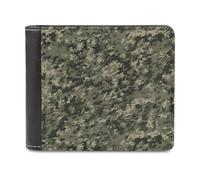 RLDOBOFE Military Woods Camouflage Wallet Passcase for Men, Extra Capacity Bifold Leather Wallets with ID Windows, Slim Stylish Wallet for Gift, Blocking Money Clip for Cards, Coin Pouch