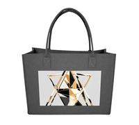 RLDOBOFE Modern Triangle Felt Tote Bag Reusable Foldable Grocery Bag Versatile Large Capacity Commuter Handbag, Dark Gray, One Size