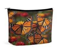 RLDOBOFE Monarch Butterflies Makeup Bag Cosmetic Bags Toiletry Bag