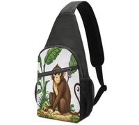 RLDOBOFE Monkey And Plant (2) Sling Bag Crossbody Bags Chest Bag