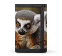 RLDOBOFE Monkey Lemur Cute Wallet for Men, Extra Capacity Trifold Wallet for Women, Foldable Money Clip with ID Window for Pocket, Credit Card Holder, Personalized Wallets for Travel