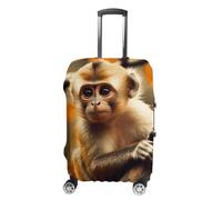 RLDOBOFE Monkey on Tree Travel Luggage Cover Anti Scratch Suitcase Protector Washable Elastic Baggage Cover, white, M, Stylish