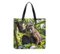 RLDOBOFE Monkey Tote Bag Shoulder Bags Grocery Shopping Bag