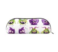 RLDOBOFE Monster Color Pencil Pouch Leather,Small Pen Bags With Zipper For Pencils,Pens,Markers,Makeups,Change,Coins