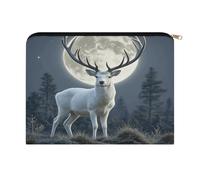 RLDOBOFE Moonlight Deer Makeup Bag Equipped with Sturdy Zipper Makeup Pouch Polyester Fabric,Storage Bag for Travel Toiletries Cosmetics Cables Pens Office Supplies