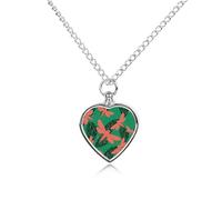 RLDOBOFE Moss Insect Wing Cremation Jewelry for Ashes Heart Urn Necklaces Personalized Memorial Necklace Dog Cat Keepsake Pendant Custom Small Locket Ash Holder for Women Men