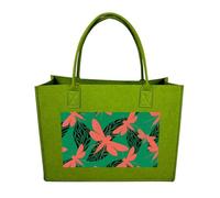 RLDOBOFE Moss Insect Wing Felt Tote Bag Reusable Foldable Grocery Bag Versatile Large Capacity Commuter Handbag, Light Green, One Size
