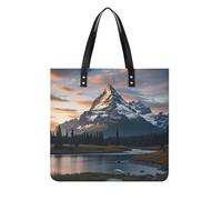 RLDOBOFE Mount at Sunset Tote Bag Shoulder Bags Grocery Shopping Bag