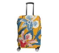 RLDOBOFE Mustard Yellow Pattern Baggage Cover for Travel, Washable Suitcase Covers for Home, Dustproof Luggage Protector Skins with Zippers, Protector Anti Scratch, Luggage Covers, white, Small