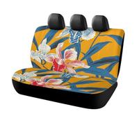 RLDOBOFE Mustard Yellow Pattern Car Back Seat Covers for Pet, Automotive Rear Seat Protector for Unisex, Nonslip Auto Bench Seat Cover for Travel, Waterproof Cars Seat Cushion Pad Mat