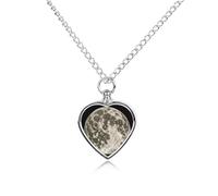 RLDOBOFE Mystic Moon Cremation Jewelry for Ashes Heart Urn Necklaces Personalized Memorial Necklace Dog Cat Keepsake Pendant Custom Small Locket Ash Holder for Women Men