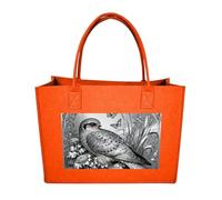 RLDOBOFE Nightjar Dusty Miller Felt Tote Bag Reusable Kitchen Grocery Bag Versatile Large Capacity Commuter Handbags, Fruit Orange, One Size