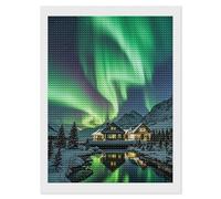 RLDOBOFE Northern Lights Diamond Painting Kit for Adults Round 5d Diamond Art Kits for Beginners DIY Full Drill Diamonds Dots Painting Gem Arts Crafts Home Wall Decor Gift 12"x16"