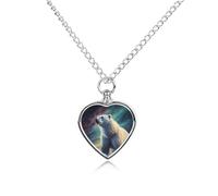 RLDOBOFE Northern Lights Polar Bear Cremation Jewelry for Ashes Heart Urn Necklaces Personalized Memorial Necklace Dog Cat Keepsake Pendant Custom Small Locket Ash Holder for Women Men