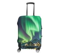 RLDOBOFE Northern Lights Travel Luggage Cover Anti Scratch Suitcase Protector Washable Elastic Baggage Cover, white, M, Stylish