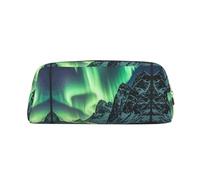 RLDOBOFE Northern Northern Lights Pencil Case Leather Pencil Case Pencil Case Waterproof Pencil Case for Office, Gold, Taille unique