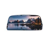 RLDOBOFE Norway Islands print Pencil Bag waterproof Zipper Pencil Case Leather Pen Box Cosmetic Bag For Office Pencil
