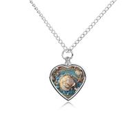 RLDOBOFE Ocean Shell Art Cremation Jewelry for Ashes Heart Urn Necklaces Personalized Memorial Necklace Dog Cat Keepsake Pendant Custom Small Locket Ash Holder for Women Men