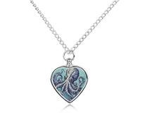 RLDOBOFE Octopus Design Cremation Jewelry for Ashes Heart Urn Necklaces Personalized Memorial Necklace Dog Cat Keepsake Pendant Custom Small Locket Ash Holder for Women Men