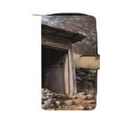 RLDOBOFE Old Ancient Outhouse PU Leather Long Wallet Travel Wallets