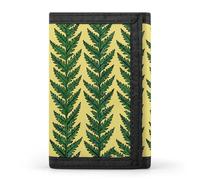 RLDOBOFE Olive Leaf Vines Trifold Wallet Minimalist Mens Wallet with Key Hook 8 Card Slots Modern Stylish Polyester Security Wallets Fashion Slim Credit Card Holder Id Window