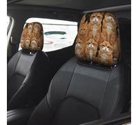 RLDOBOFE Orange Cats Car Headrest Cover 2 PCS, Funny Auto Front Seat Head Rest Protector, Universal Car Headrest Protector Elastic, Personalized Seat Cover Headrest Trim for Most Cars
