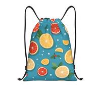 RLDOBOFE Orange Slices Drawstring Backpack Sports Gym Sackpack Waterproof Swim Bag Men Women Draw String Bag, Black, S