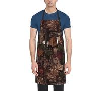 RLDOBOFE Outfitter Tuff Camo Print Apron Waterproof Apron With Adjustable Neck Strap Kitchen Apron Chef Bib For Women Men Cooking Aprons, Black, One Size, Black, One Size