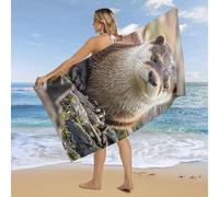 RLDOBOFE Over Sized 63" X 31" Animal Cute Brown Otters Beach Towel Soft Pool Towels Quick Dry Sand Free Beach Towel Blanket Essentials Accessories Towels for Travel Bath Camping Adults