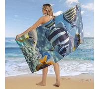 RLDOBOFE Over Sized 63" X 31" Different Fish Beach Towel Soft Pool Towels Quick Dry Sand Free Beach Towel Blanket Essentials Accessories Towels for Travel Bath Camping Adults