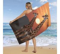 RLDOBOFE Over Sized 63" X 31" Giraffe at Sunset Beach Towel Soft Pool Towels Quick Dry Sand Free Beach Towel Blanket Essentials Accessories Towels for Travel Bath Camping Adults
