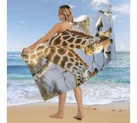 RLDOBOFE Over Sized 63" X 31" Giraffe Beach Towel Soft Pool Towels Quick Dry Sand Free Beach Towel Blanket Essentials Accessories Towels for Travel Bath Camping Adults