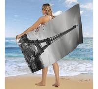 RLDOBOFE Over Sized 63" X 31" Grey Paris Eiffel Tower Beach Towel Soft Pool Towels Quick Dry Sand Free Beach Towel Blanket Essentials Accessories Towels for Travel Bath Camping Adults