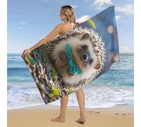RLDOBOFE Over Sized 63" X 31" Lovely Hedgehog Beach Towel Soft Pool Towels Quick Dry Sand Free Beach Towel Blanket Essentials Accessories Towels for Travel Bath Camping Adults