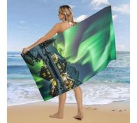 RLDOBOFE Over Sized 63" X 31" Northern Lights Beach Towel Soft Pool Towels Quick Dry Sand Free Beach Towel Blanket Essentials Accessories Towels for Travel Bath Camping Adults