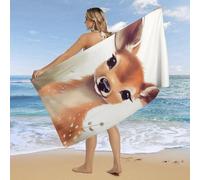 RLDOBOFE Over Sized 63" X 31" Sika Deer Beach Towel Soft Pool Towels Quick Dry Sand Free Beach Towel Blanket Essentials Accessories Towels for Travel Bath Camping Adults