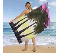 RLDOBOFE Over Sized 63" X 31" Tropical Palm Tree Beach Towel Soft Pool Towels Quick Dry Sand Free Beach Towel Blanket Essentials Accessories Towels for Travel Bath Camping Adults
