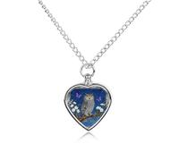 RLDOBOFE Owl Oak Berry Cremation Jewelry for Ashes Heart Urn Necklaces Personalized Memorial Necklace Dog Cat Keepsake Pendant Custom Small Locket Ash Holder for Women Men