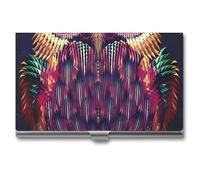 RLDOBOFE Owl Pattern Business Card Holder, Slim Aluminum Alloy Card Case, Pocket Name Card Organizer Holder Wallet for Woman, Man, Pocket Or Bag Storage, Office Workers