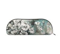 RLDOBOFE Painted Flower Pattern Pencil Pouch Leather,Small Pen Bags With Zipper For Pencils,Pens,Markers,Makeups,Change,Coins