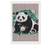 RLDOBOFE Panda Black and White Diamond Painting Kit for Adults Square 5D Diamond Art Kits for Beginners DIY Full Drill Diamonds Dots Painting Gem Arts Crafts Home Wall Decor Gift 8"x12"