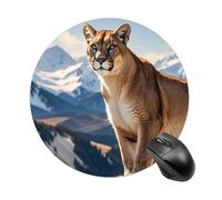 RLDOBOFE Panther & Mountain Lion Mouse Pad, Rubber Base & Smooth Cloth Surface, Portable Round Mouse Pad, Rubber Mousepad for Office Home Gaming Laptop Men Women 7.8In