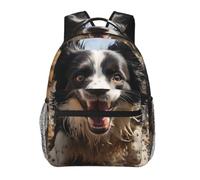 RLDOBOFE Pastor Border Collie Cute Backpack Waterproof Lightweight Casual Backpack One Size Daypack Travel Laptop Bag For Men Women